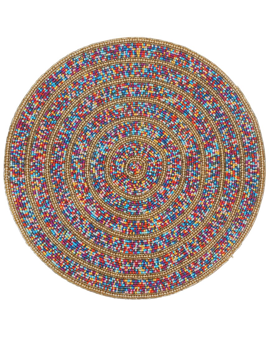 Tiramisu Magnolia Beaded Placemat In Multi