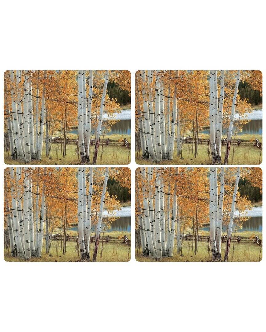 Pimpernel Set Of 4 Birch Beauty Placemats In Multi
