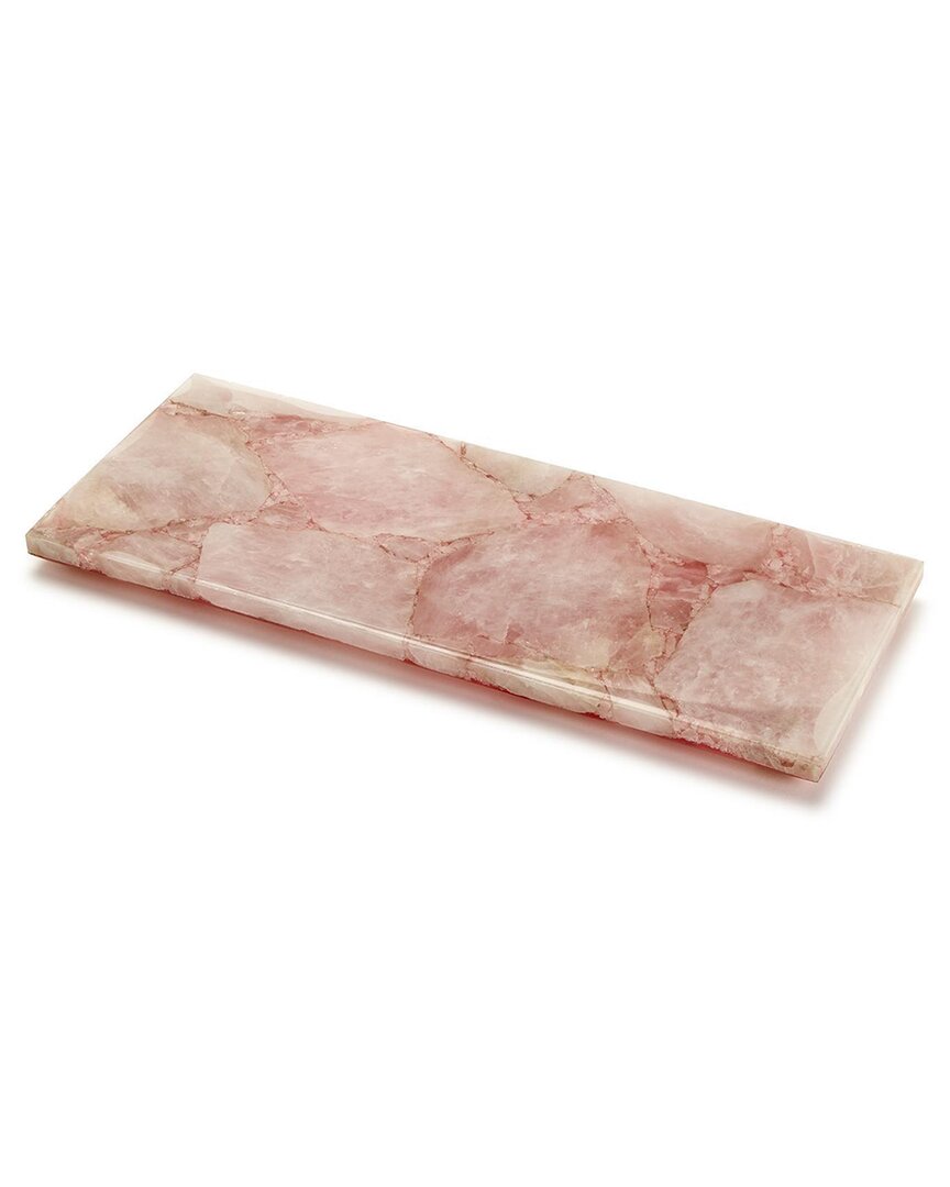 Shop Two's Company Rose Quartz Decorative Footed Tray In Pink