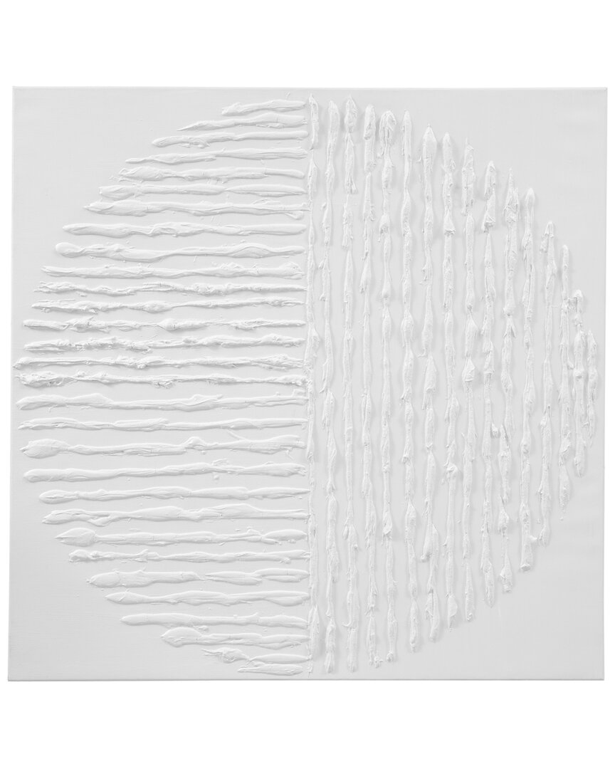 Bassett Mirror Textured Circle Canvas Art In White