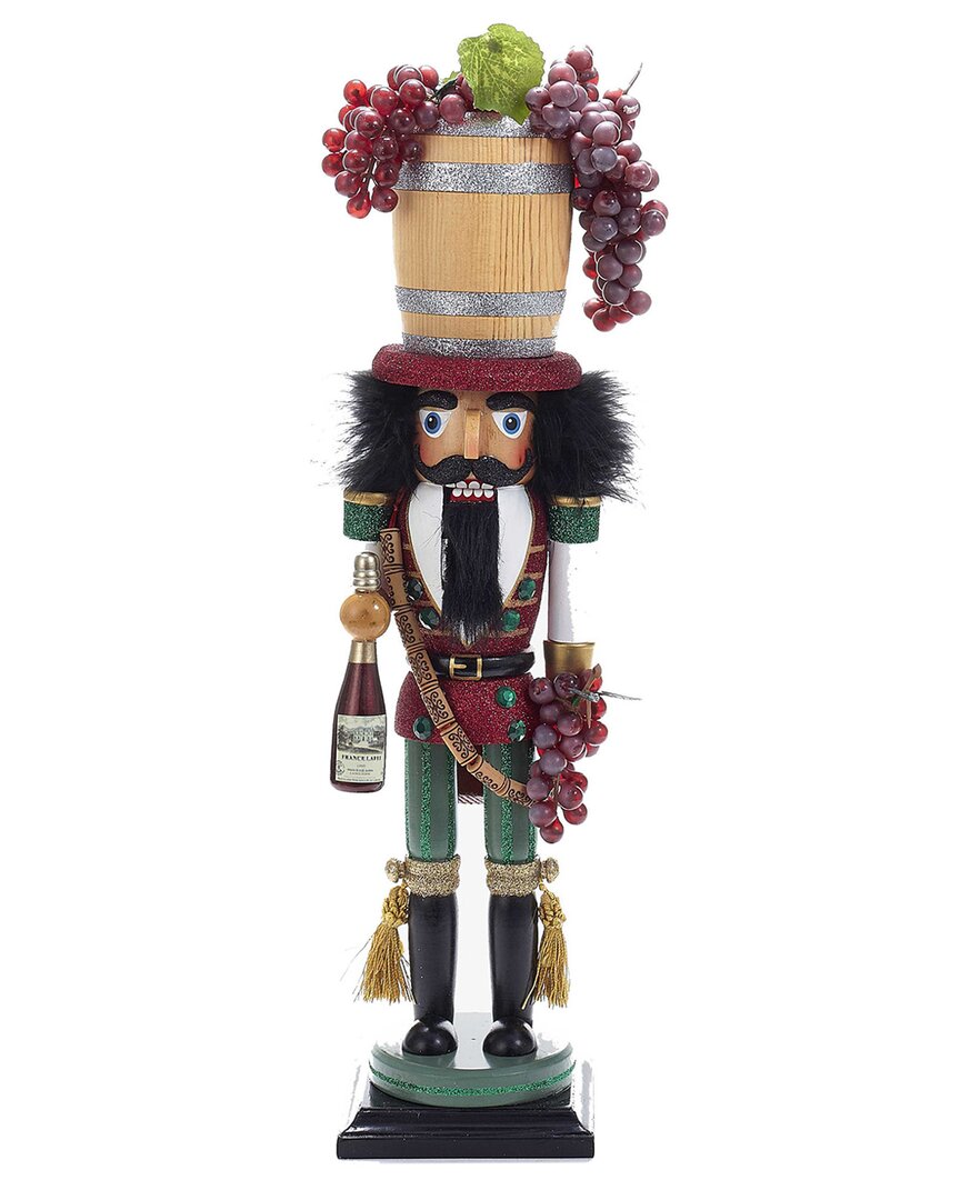 Kurt Adler 18.9in Wine Barrel Hat Nutcracker