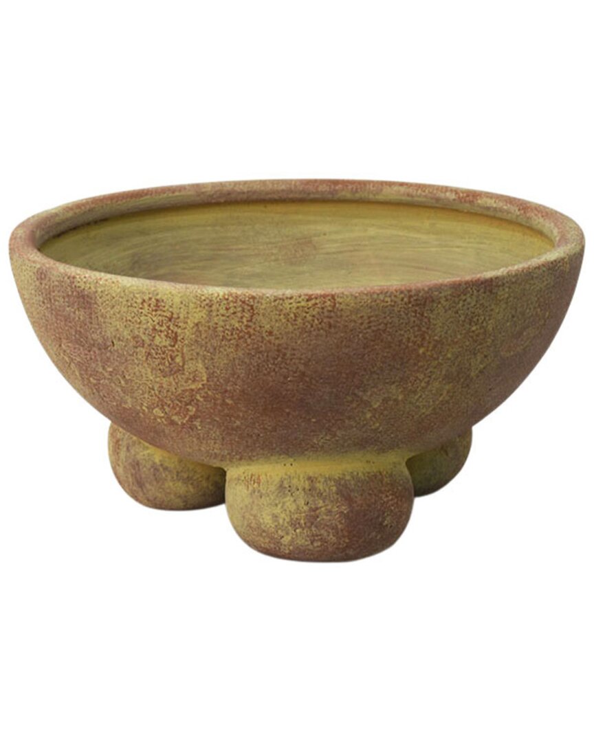 Peyton Lane Rustic Ceramic Decorative Bowl In Brown