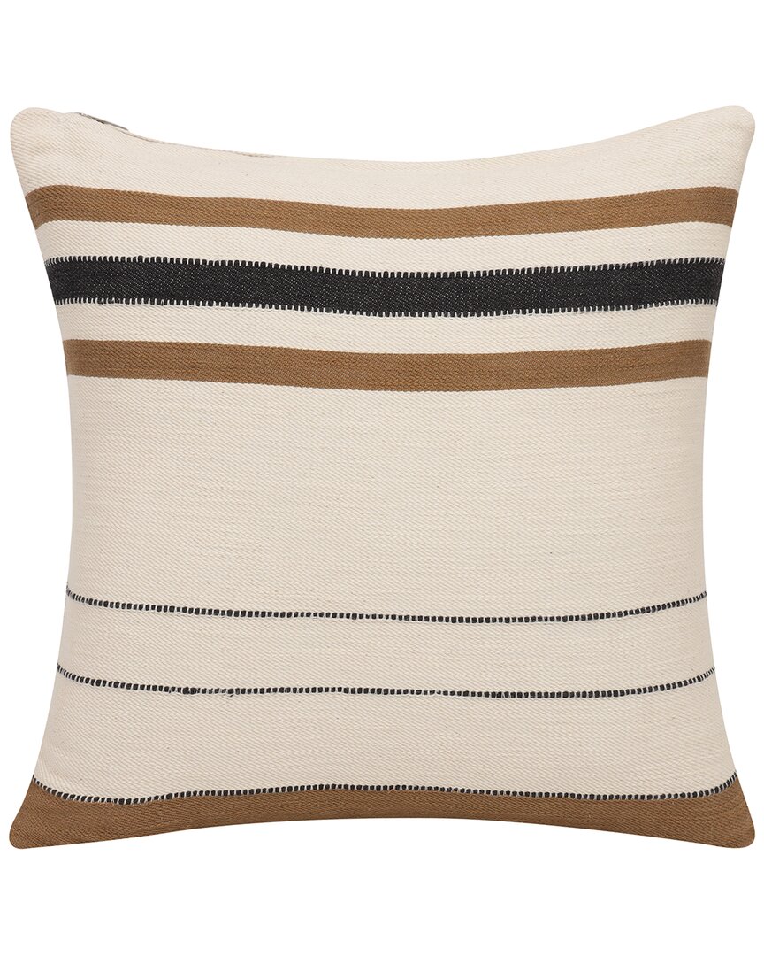 LR HOME LR HOME EASTON STRIPED THROW PILLOW IVORY/BROWN BR