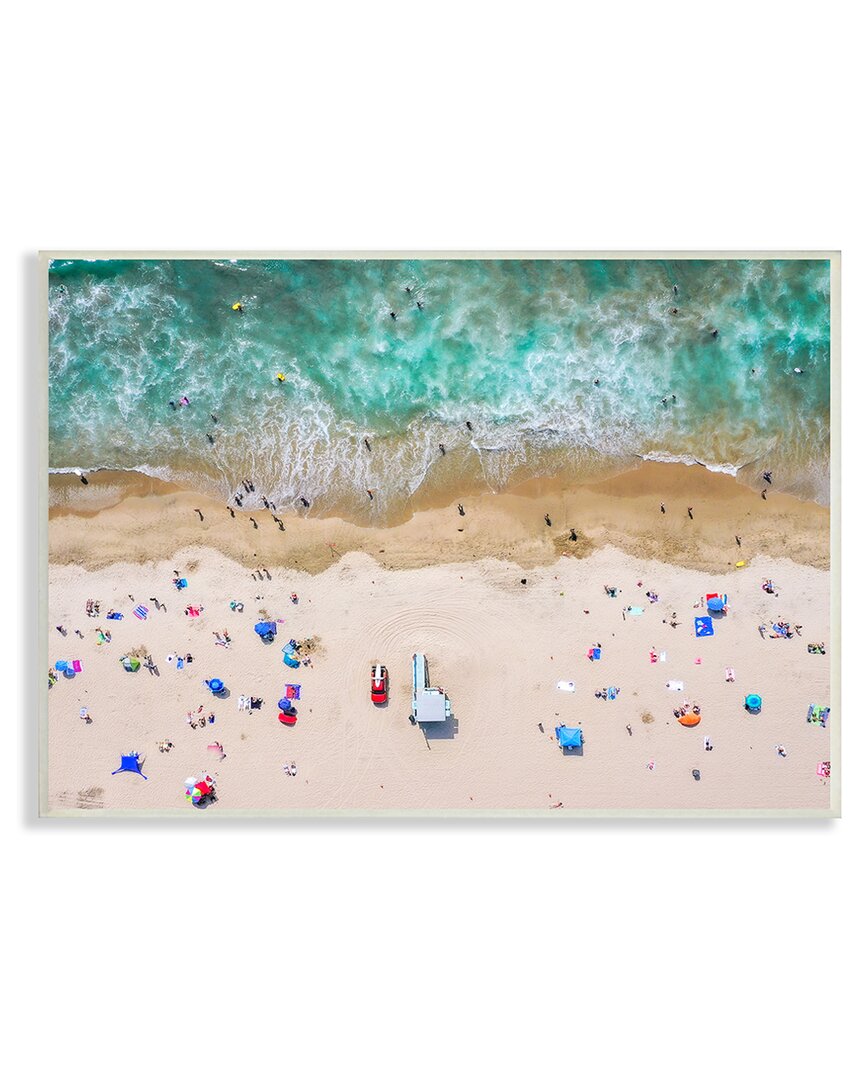 Stupell Aerial Summer Beach Umbrellas Wall Plaque Wall Art By Jeff Poe Photography