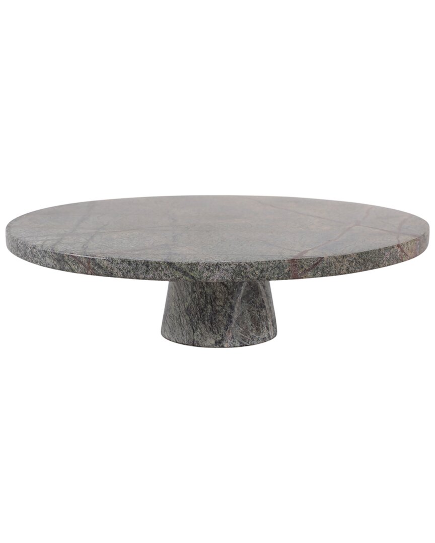 Sagebrook Home 12x4 Forest Marble Cake Stand In Gray