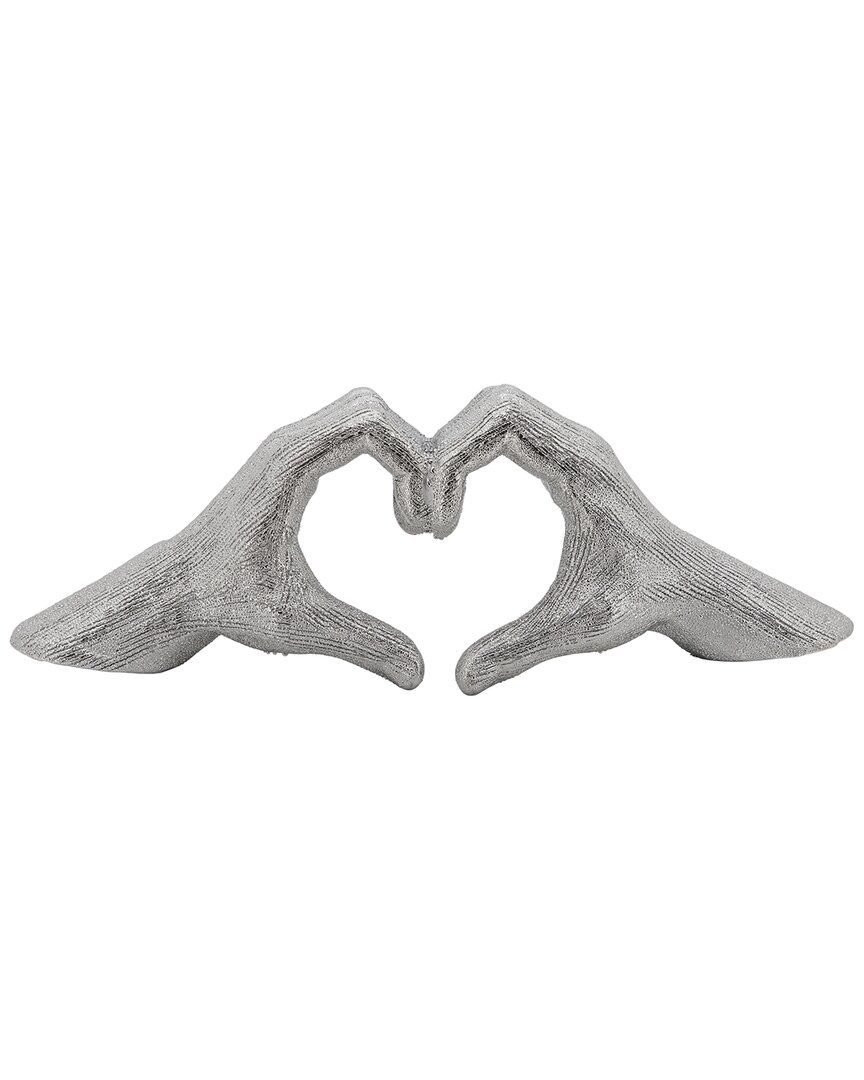 Sagebrook Home 5in Hand-heart In Silver