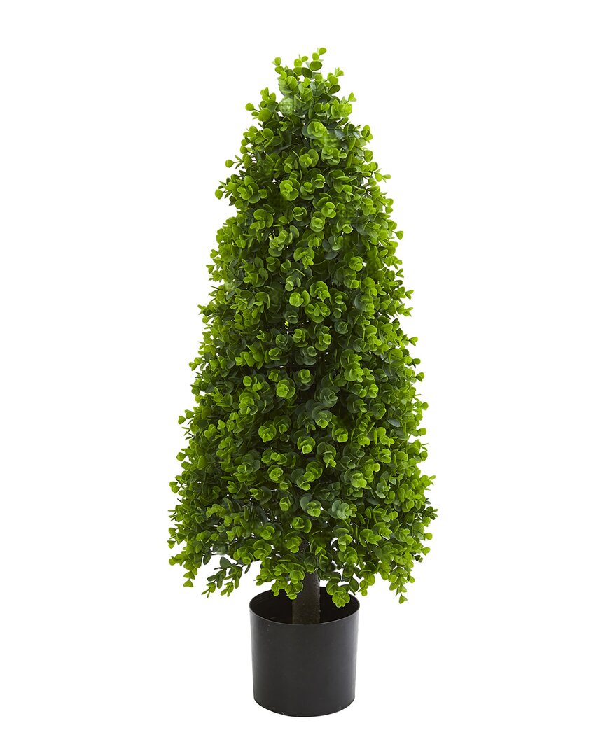 Nearly Natural 3ft Eucalyptus Topiary Artificial Tree In Green