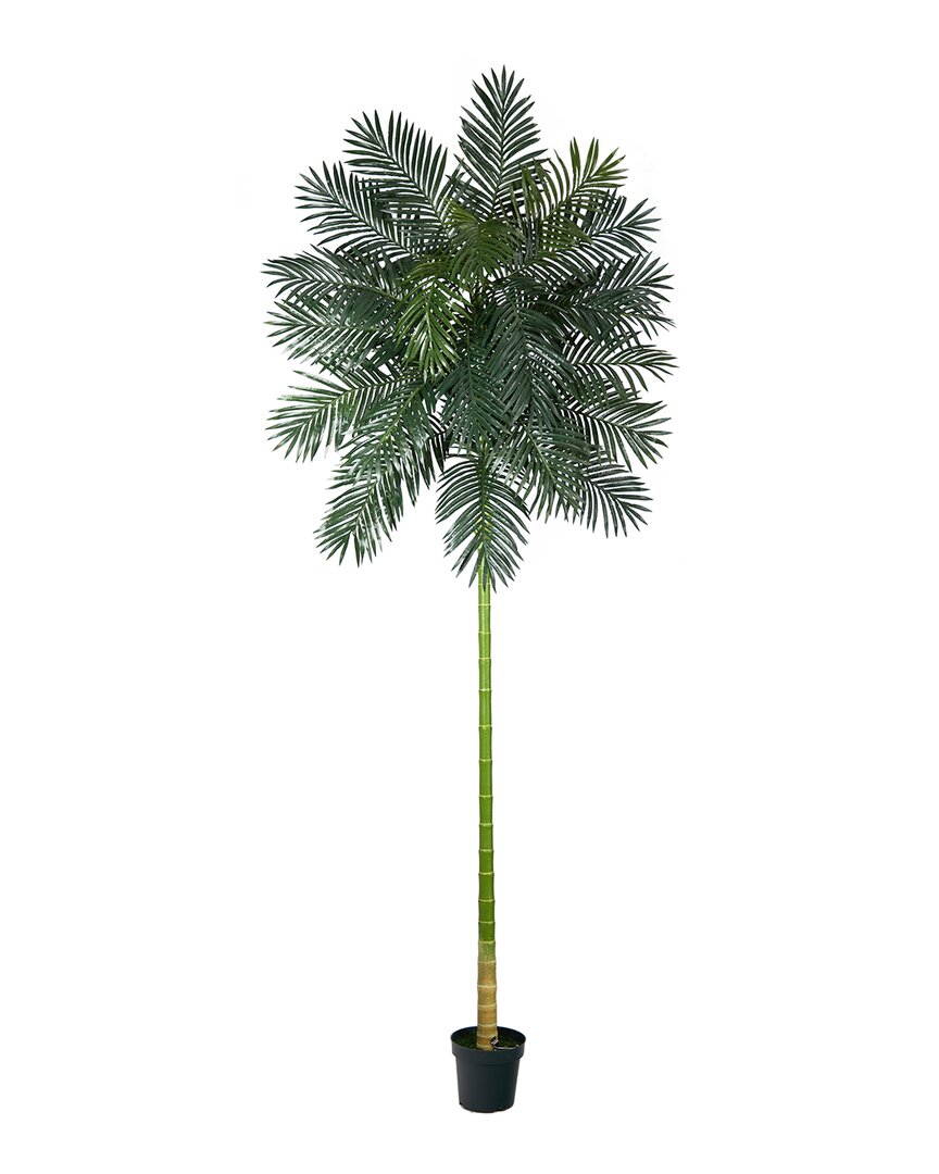 Nearly Natural 10ft Golden Cane Artificial Palm Tree In Green