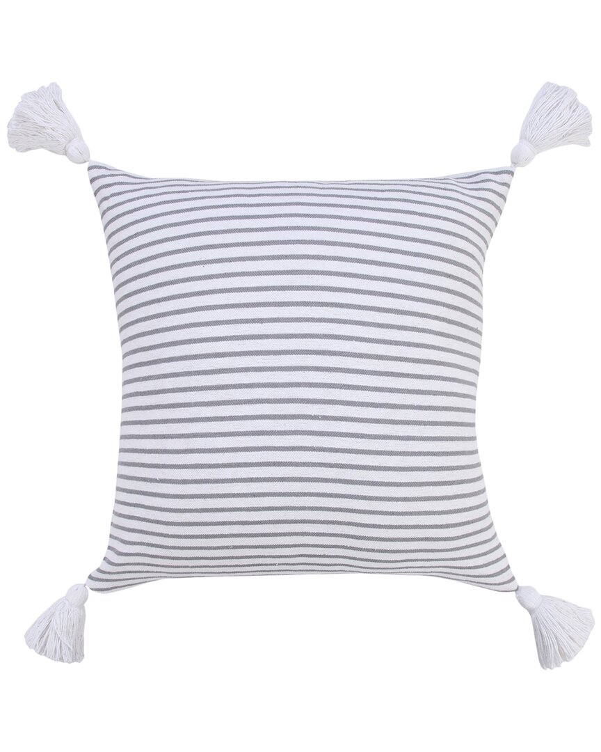 Lr Home Ingrid Basic Balanced Striped Throw Pillow In Grey