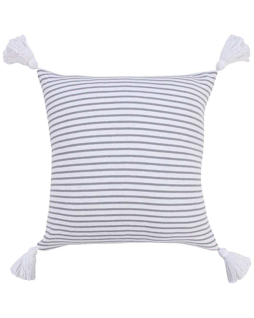 Lr Home Ingrid Basic Balanced Striped Throw Pillow In Grey