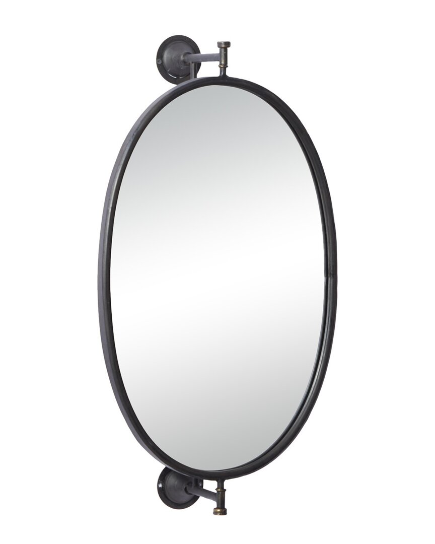 Peyton Lane Wood Industrial Wall Mirror In Black