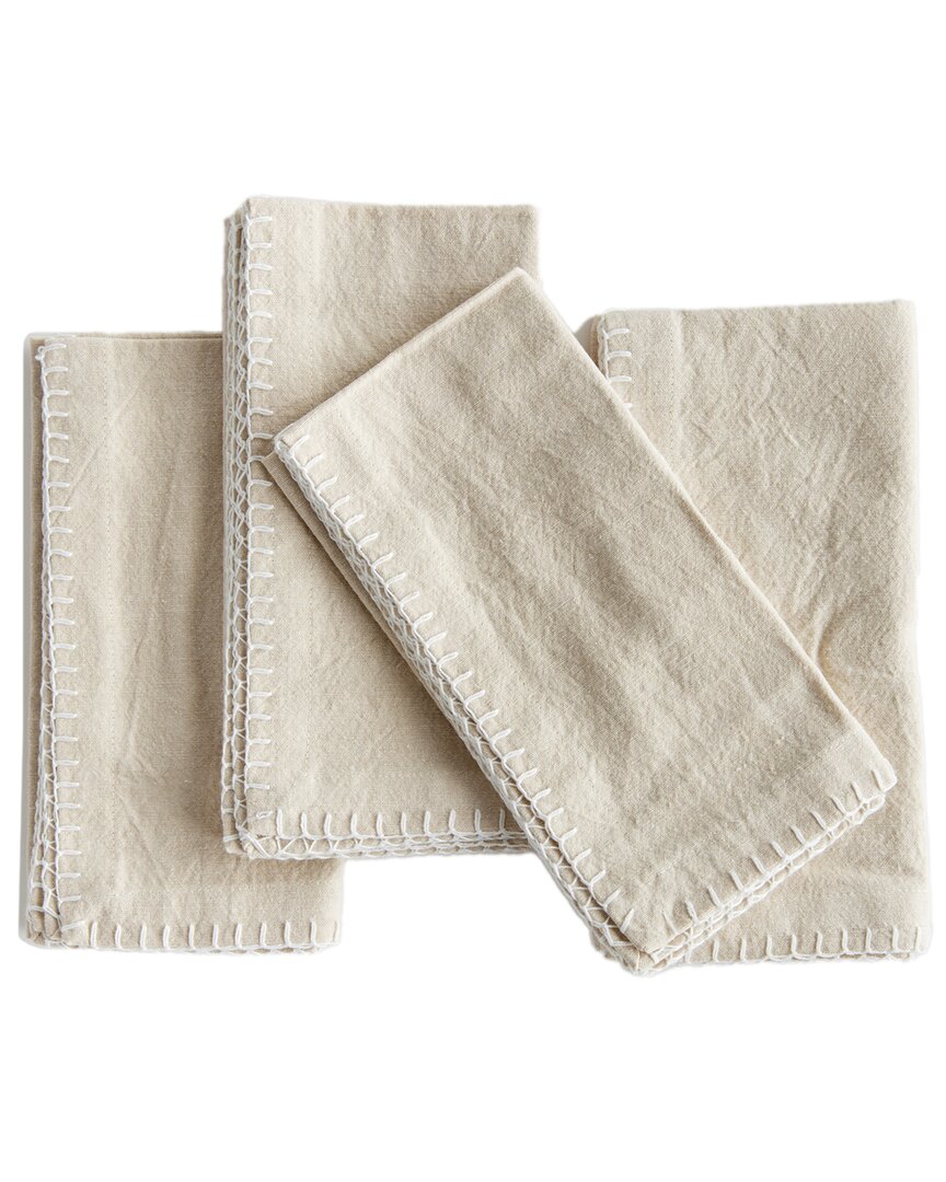 Napa Home & Garden Set Of 4 Addie Napkins In Taupe