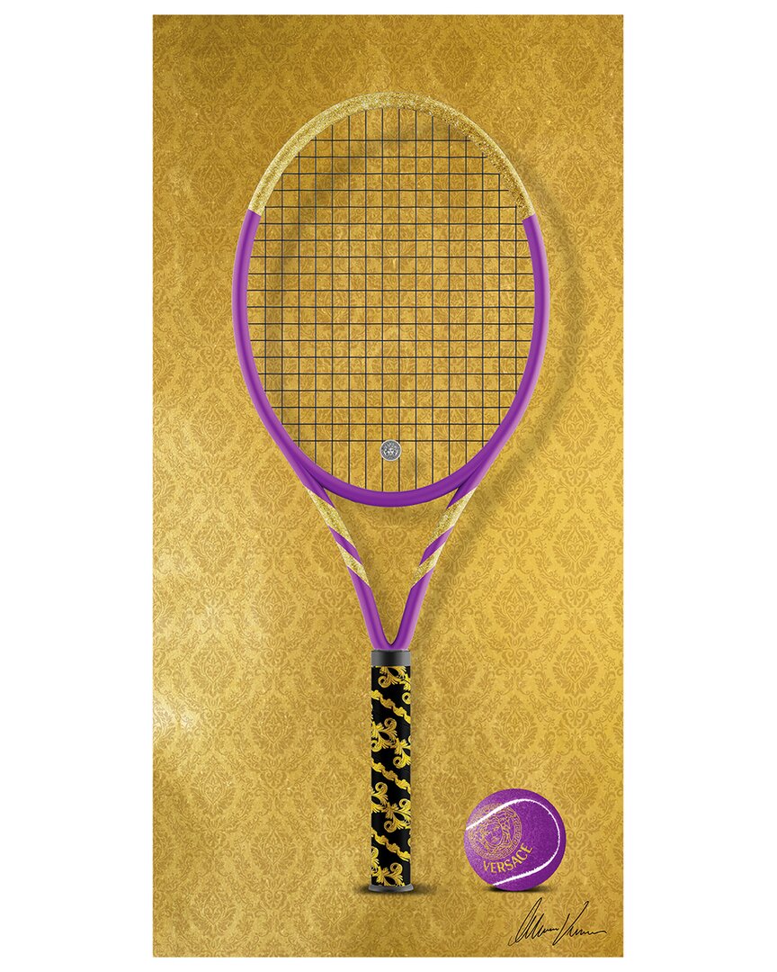 Empire Art Direct Versace Vibes Racquet Frameless Free Floating Tempered Glass Panel Graphic Wall Art