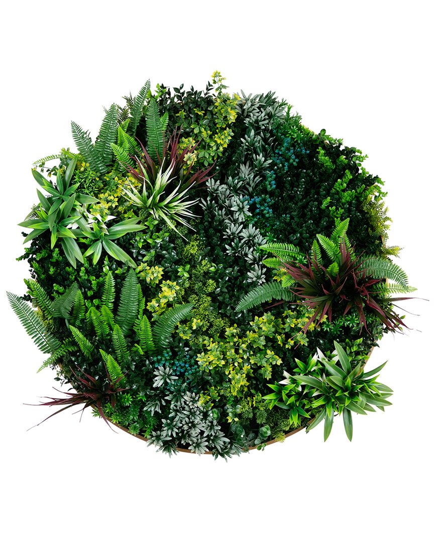 Nearly Natural Indoor/outdoor Uv-resistant Amazon Rainforest Artificial Living Wall Art Panel In Fra In Green
