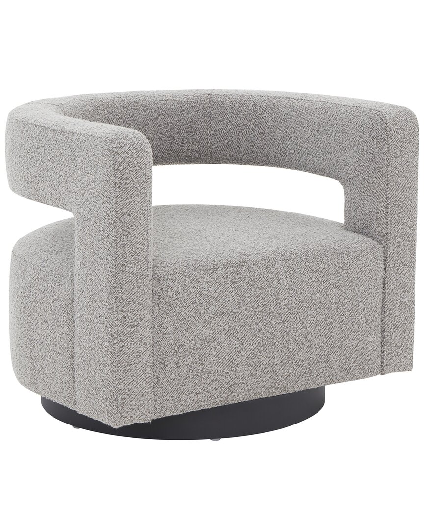 Safavieh Couture Edgar Velvet Swivel Chair In Grey