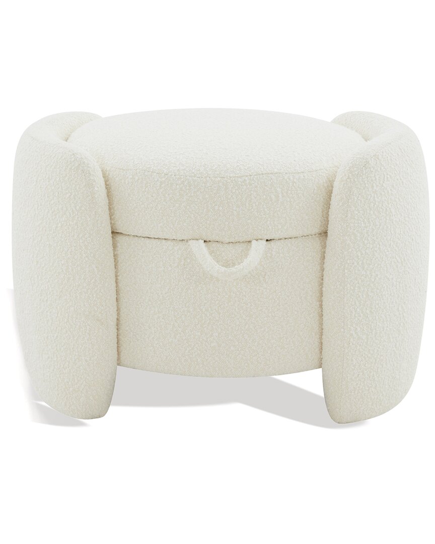 Safavieh Couture Danianna Ottoman In Ivory