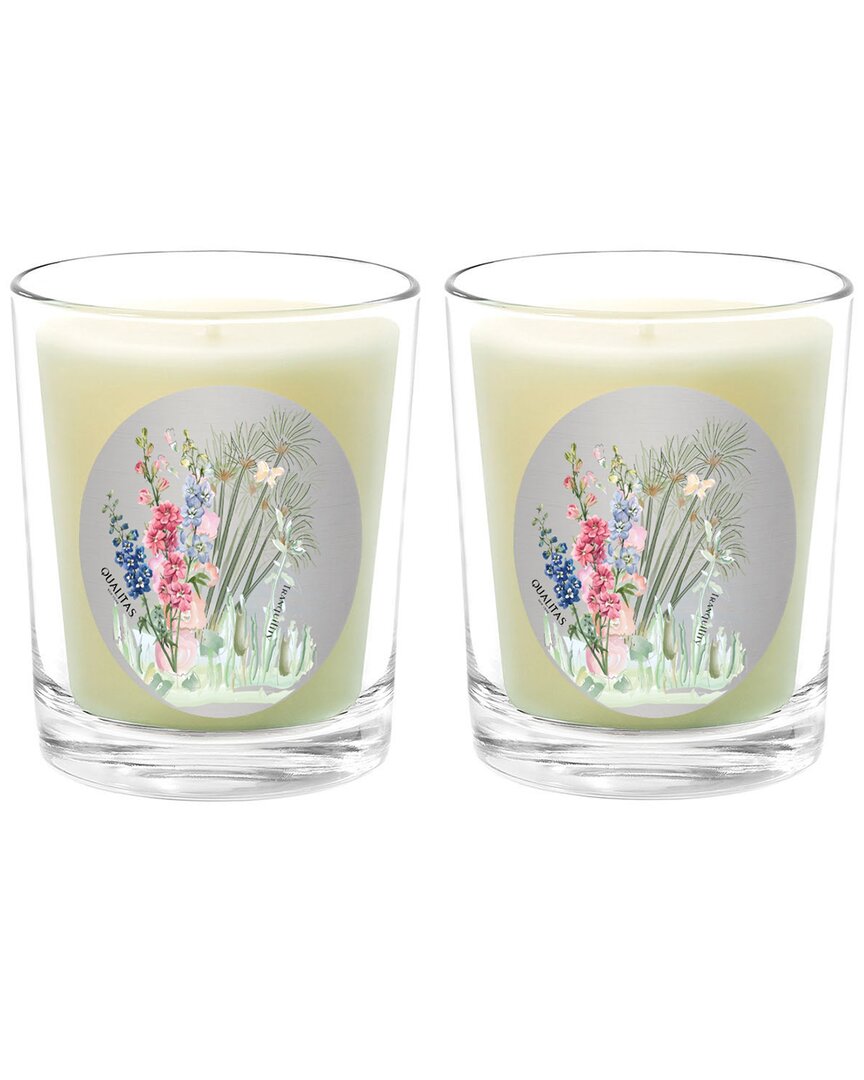 Qualitas Tranquility Two Scented Beeswax Candle Set In White