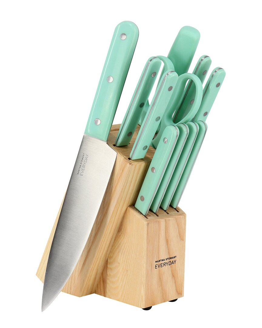 Martha Stewart Everyday 14pc Stainless Steel Cutlery & Wood Block Set