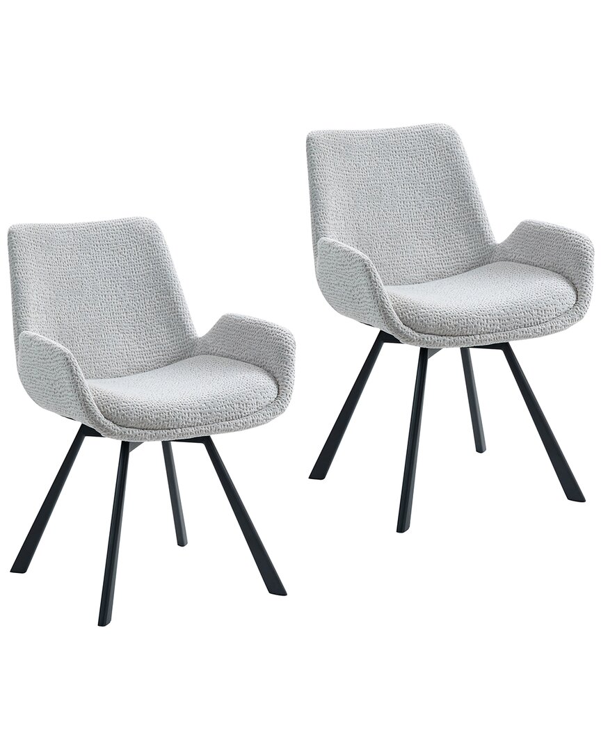 Worldwide Home Furnishings Set Of 2 Modern Swivel Dining Chair In Grey