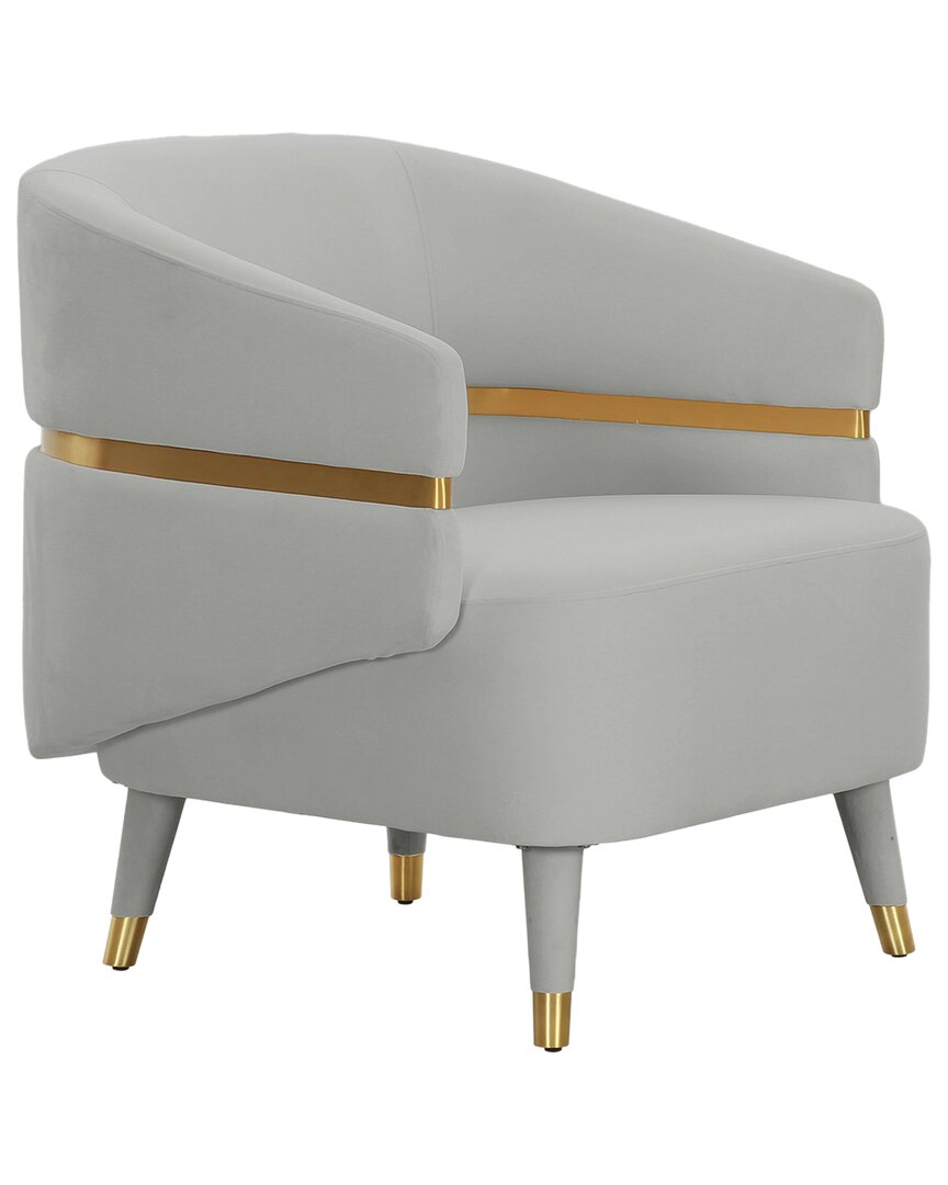 Tov Furniture Ayla Velvet Accent Chair In Grey