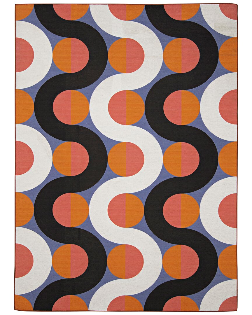 Linon Outdoor Washable Jupiter Rug In Orange