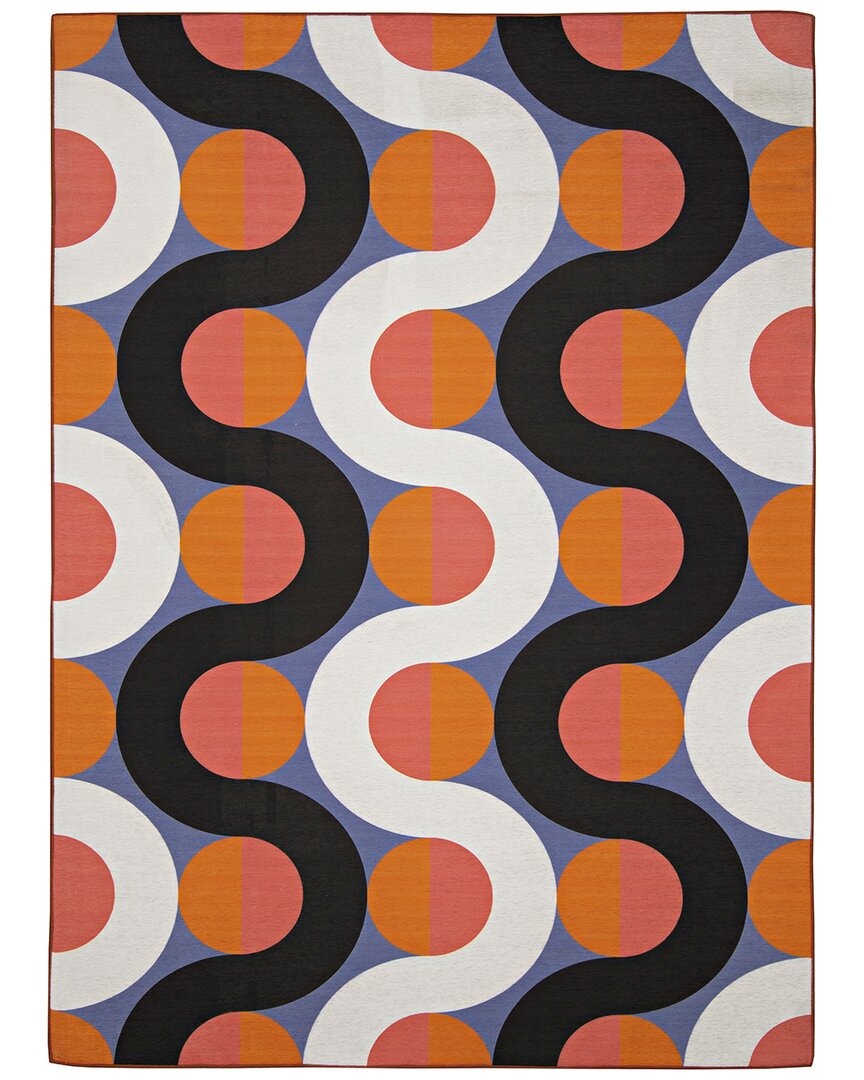 Shop Linon Outdoor Washable Jupiter Rug In Orange