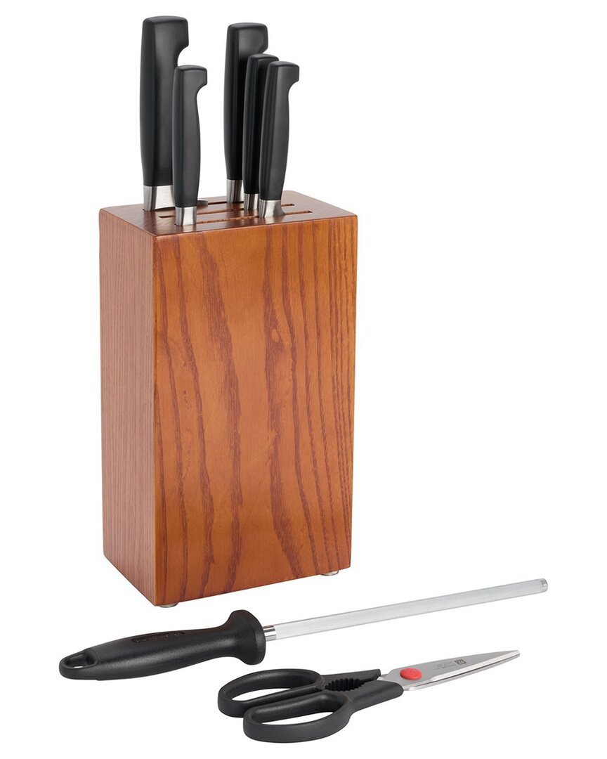 Zwilling J.a. Henckels Four Star 7pc Ash Knife Block Set In Black