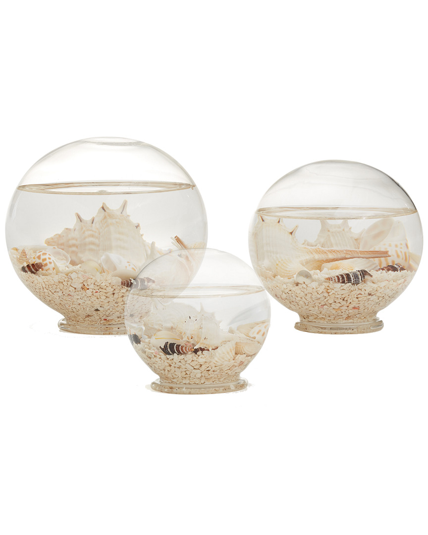 Two's Company Set Of 3 Decorative Filled Sealife Globes