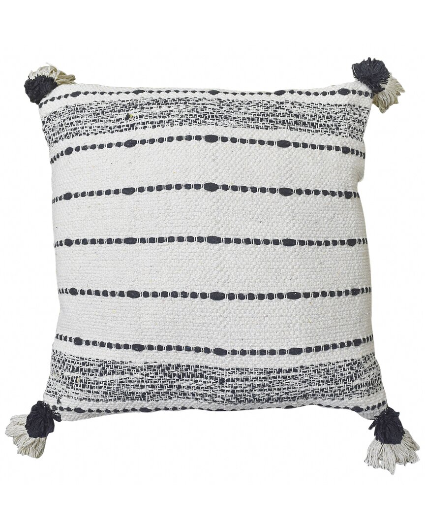 Tiramisu Flatweave Handwoven Polyfilled Cushion In Black