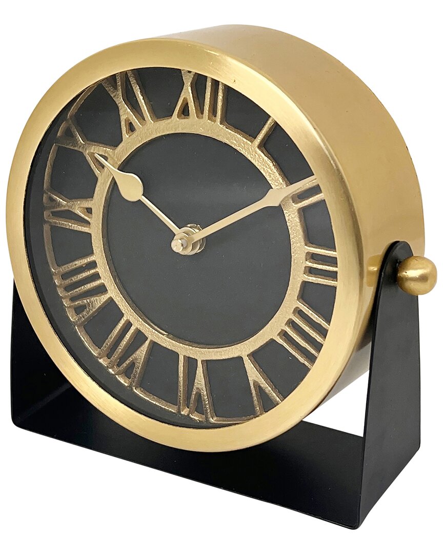 Sagebrook Home 7in Metal Table Clock In Black