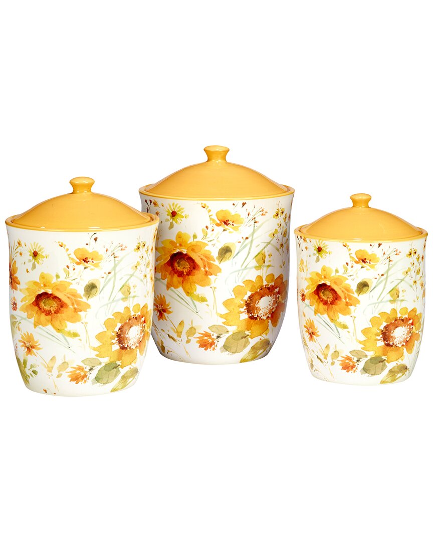 Shop Certified International Sunflowers Forever 3pc Canister Set In Multicolor