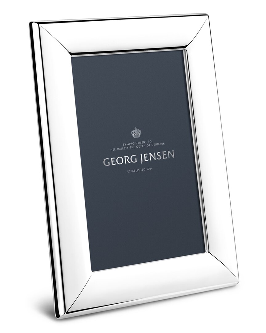 Georg Jensen Hand Polished Modern 4x6 Picture Frame In Gray