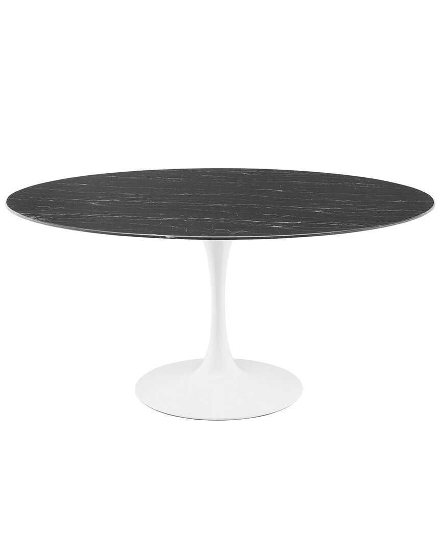 Modway Lippa 60in Artificial Marble Dining Table In White