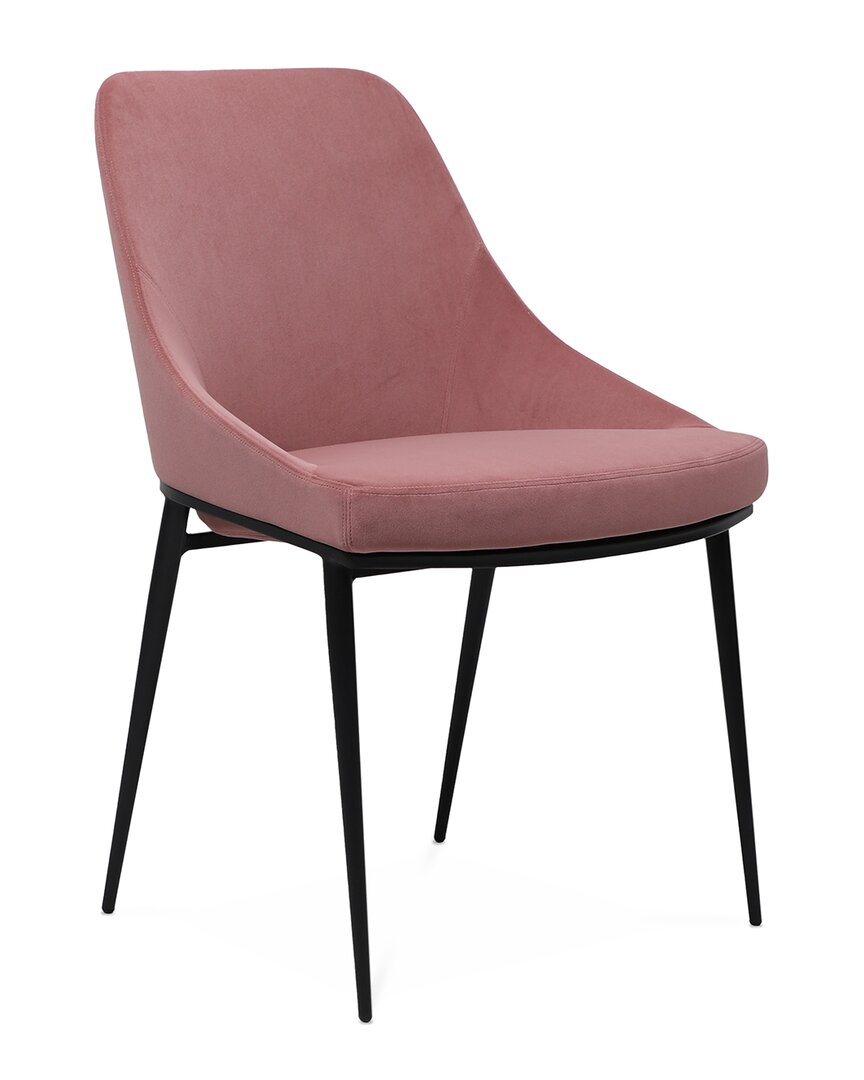 Moe's Home Collection Sedona Velvet Dining Chair In Pink