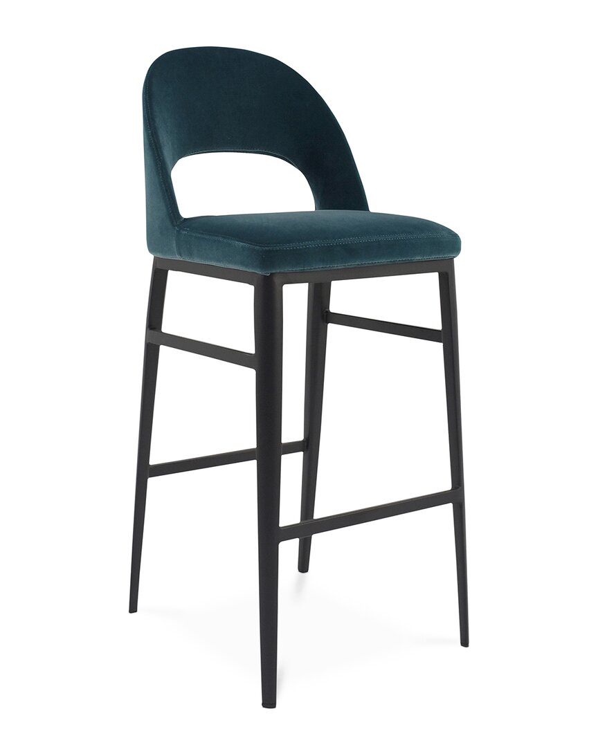 Moe's Home Collection Roger Velvet Barstool In Green