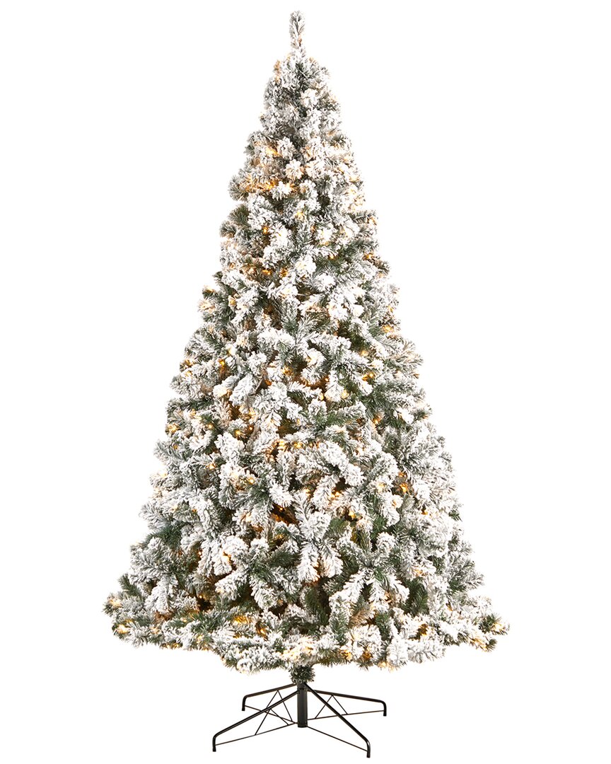 Nearly Natural 9ft Flocked West Virginia Fir Artificial Christmas Tree In Green