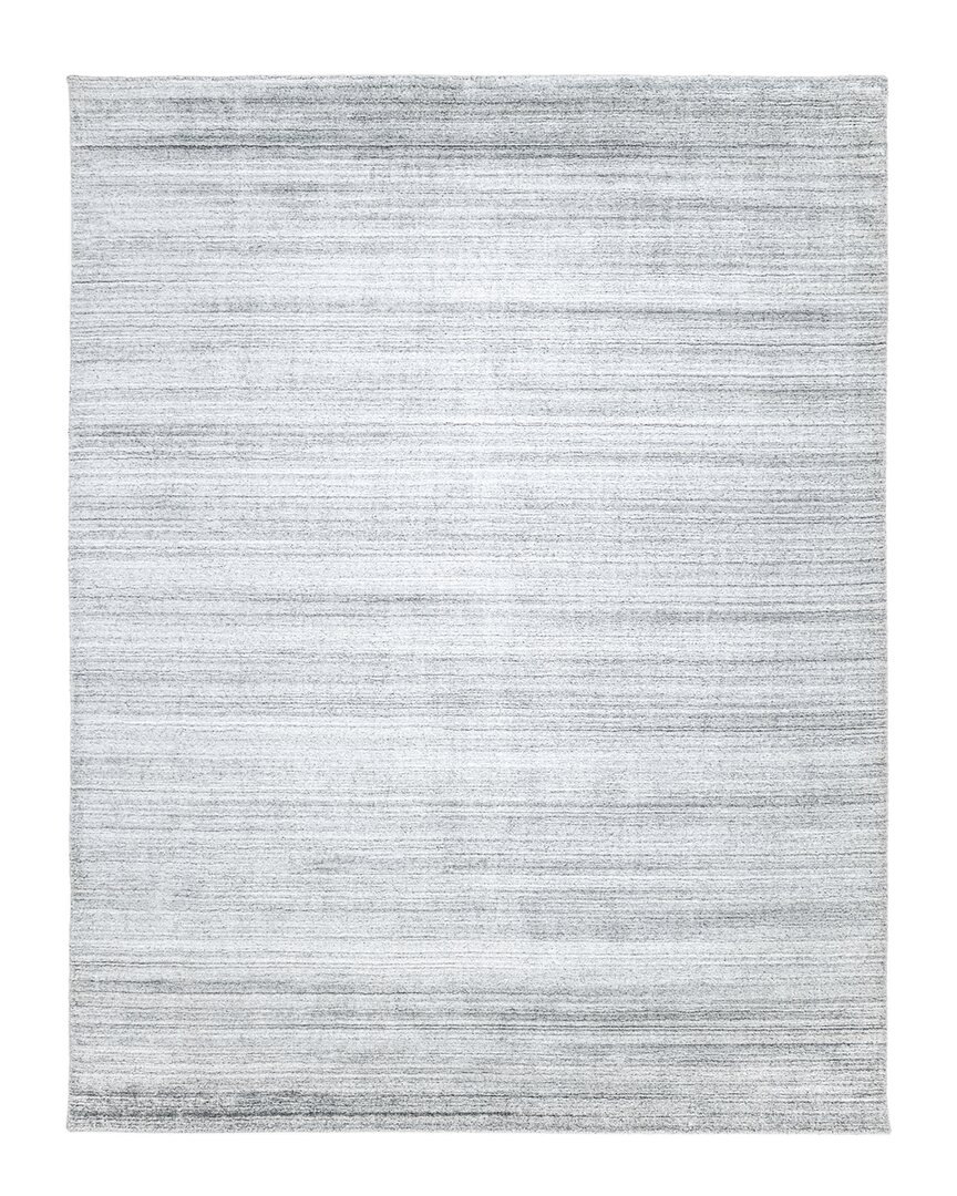 Solo Rugs Harbor Contemporary Solid Hand-loomed Wool-blend Area Rug In Gray