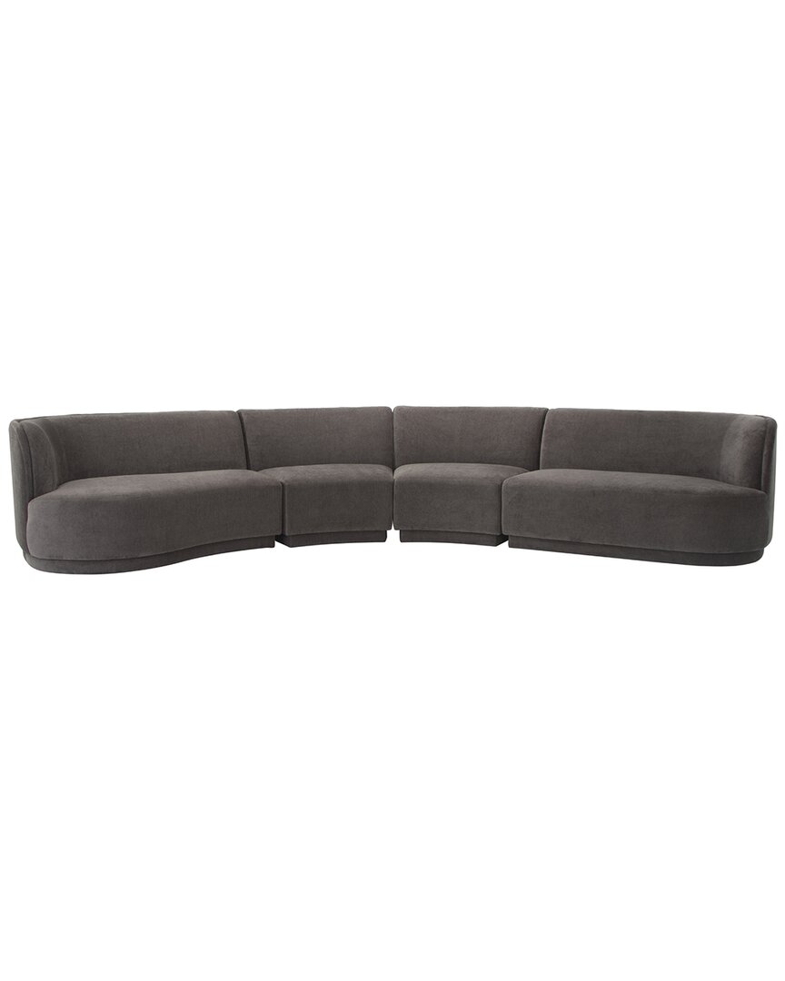 Moe's Home Collection Yoon Eclipse Left-facing Modular Sectional-facing Chaise In Grey