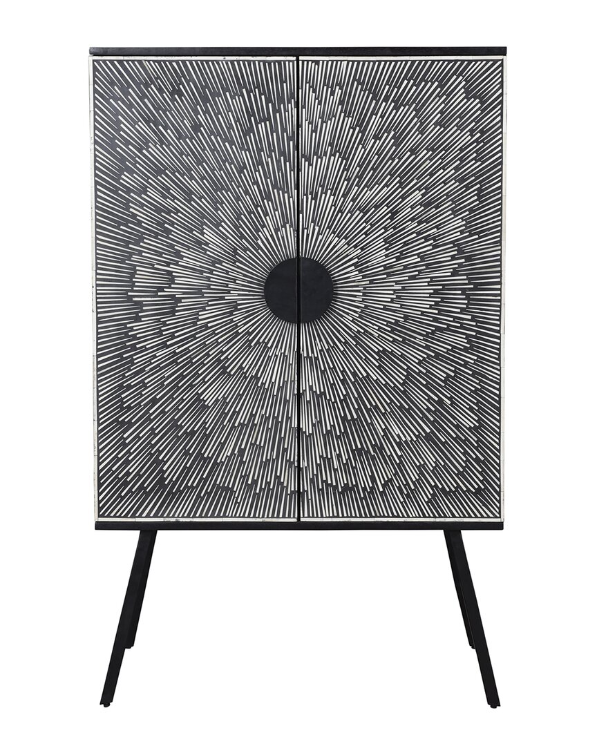 Moe's Home Collection Sunburst Wine Cabinet In Charcoal