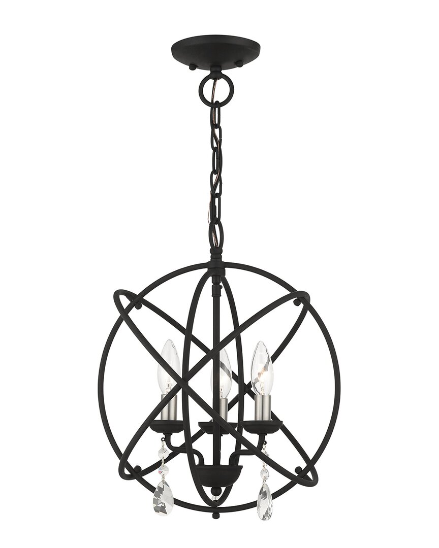 Livex Lighting 3-light Black Convertible Chandelier Semi Flush In Black