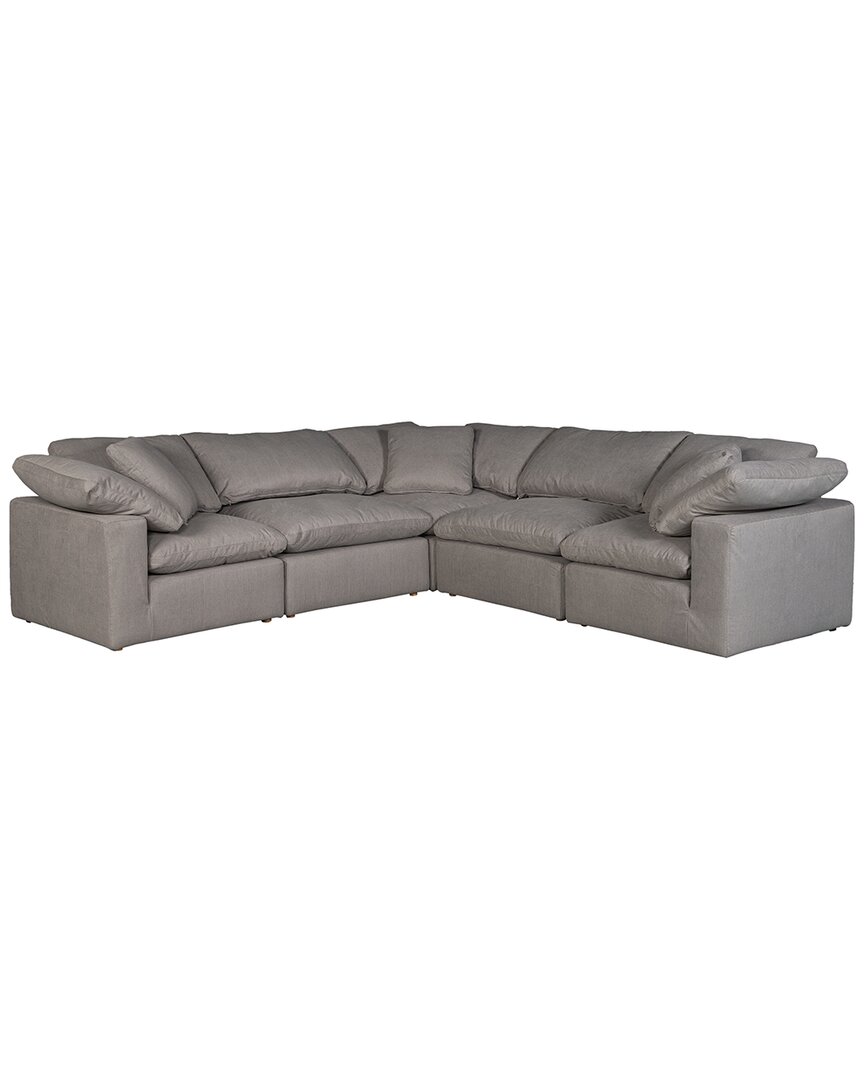 Shop Moe's Home Collection Clay Classic Left-facing Modular Sectional In Grey