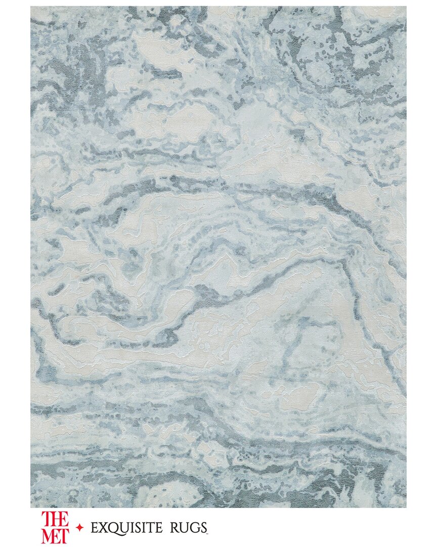 Exquisite Rugs X The Met Saccara Wool-blend Area Rug In Blue