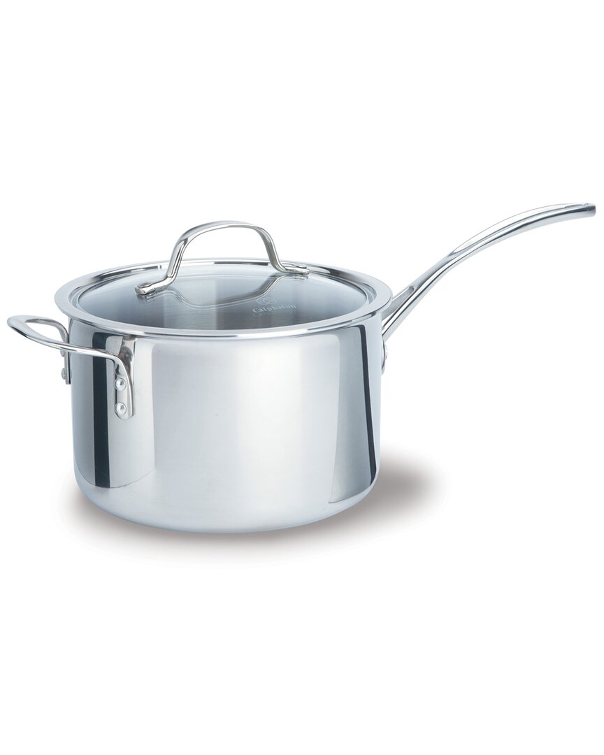 Calphalon Tri-ply Stainless Steel 1.5qt Sauce Pan With Cover In Metallic
