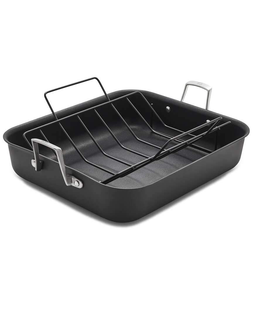 Shop Calphalon Premier Hard-anodized Nonstick 16in Roasting Pan With Rack In Metallic
