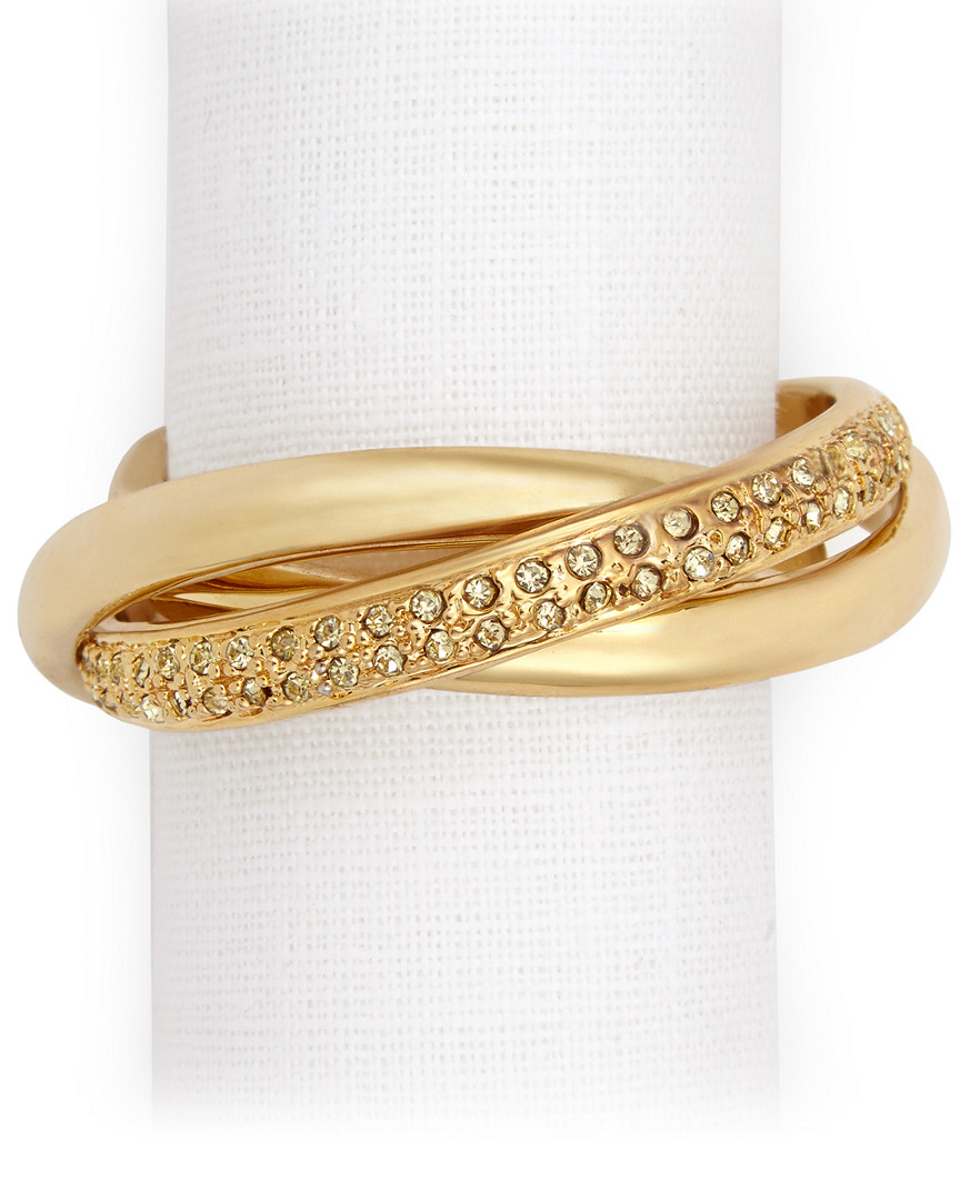 L'objet Set Of 4 Crystal Napkin Jewels In Gold