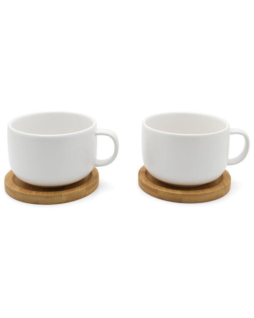 BREDEMEIJER BREDEMEIJER UMEA SET OF TWO 250ML TEA MUGS WITH COASTERS