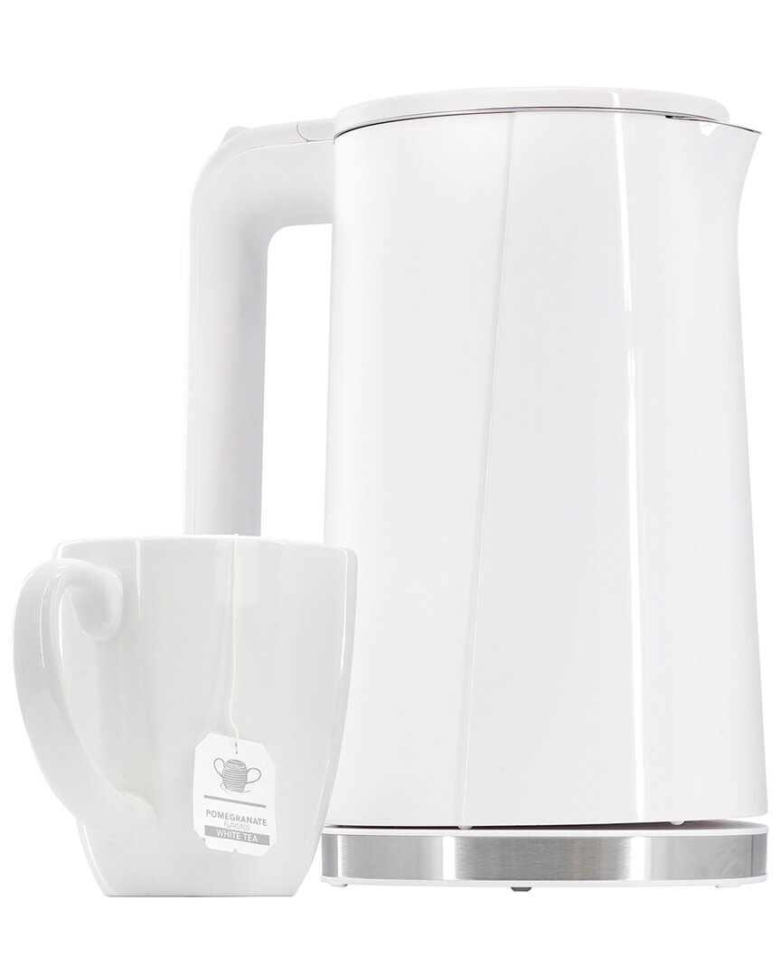 Megachef 1.7l White Double Wall Stainless Steel Electric Te