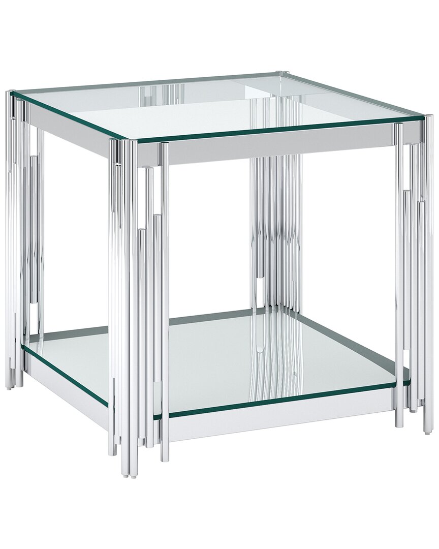 Worldwide Home Furnishings Contemporary Large Accent Table In Silver
