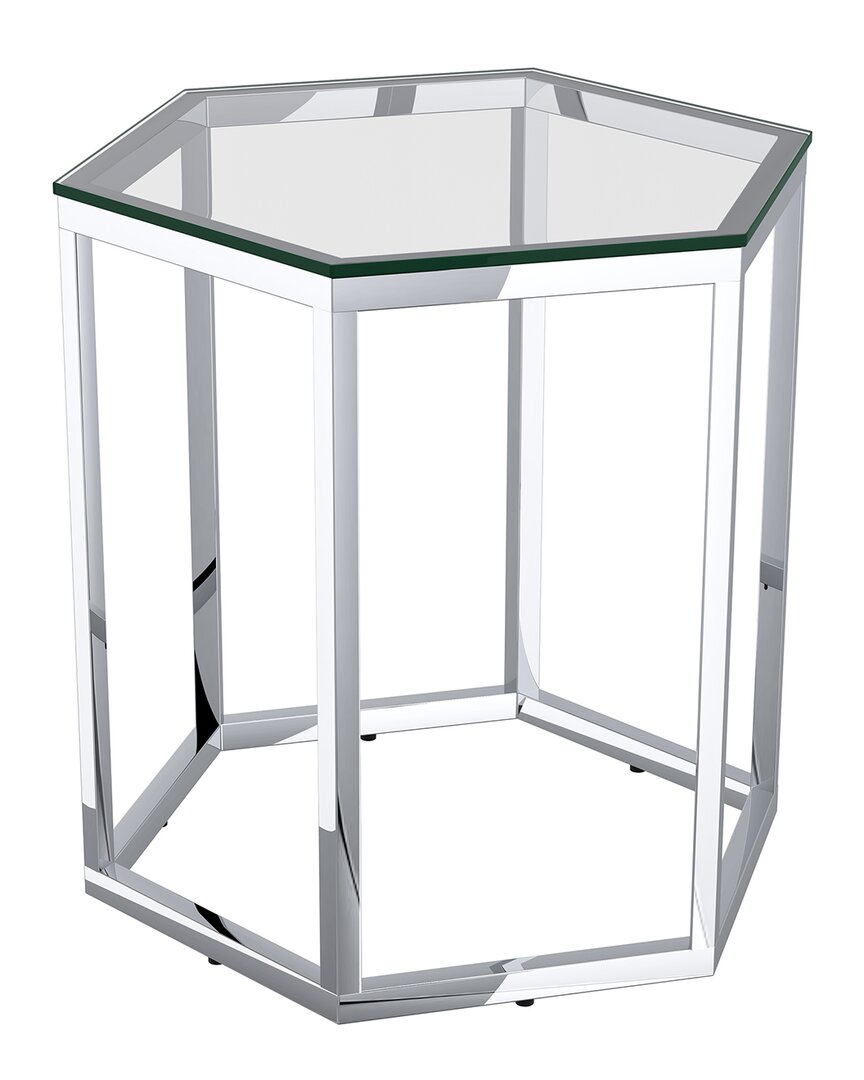 Worldwide Home Furnishings Contemporary Accent Table In Silver