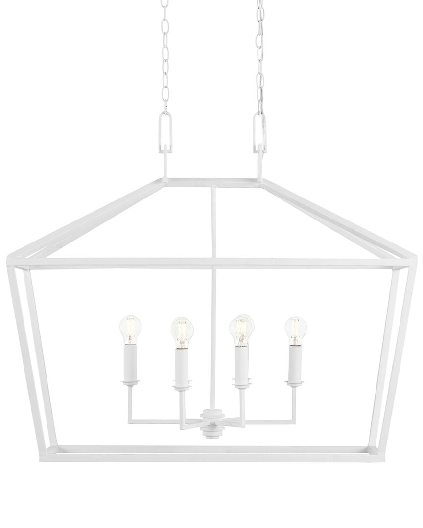 Currey & Company Denison 40in White 6-light Rectangular Lantern In White